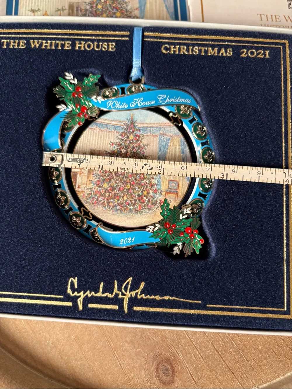 2021 LE White House Ornament  - Blue/Gold, New in Box